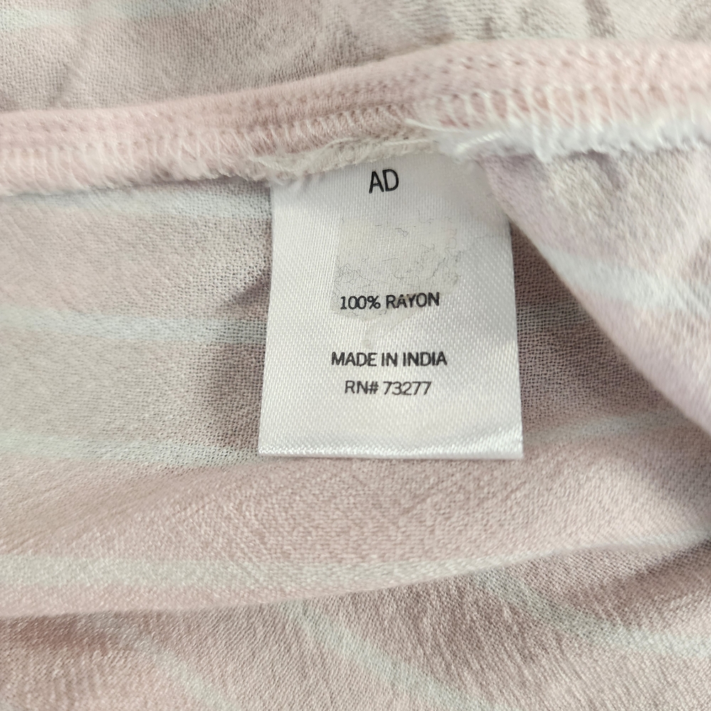 So Women's Sz L Pink And White Striped Tie Front Button Front Collared Blouse - Picture 5 of 9
